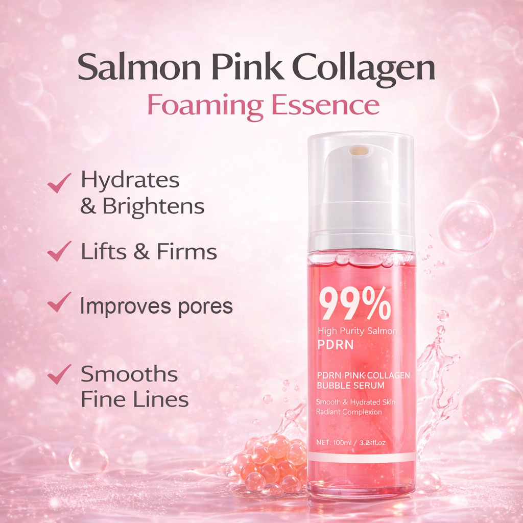 Luxury Skincare Brands - PDRN Pink Collagen Bubble Serum Glow