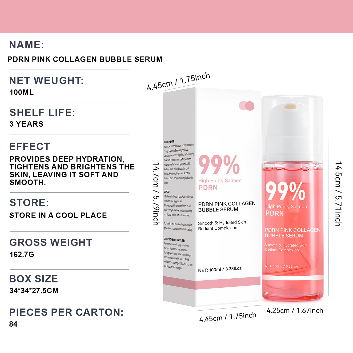 PDRN Pink Collagen Bubble Seru - Luxury Skincare Brands review and price